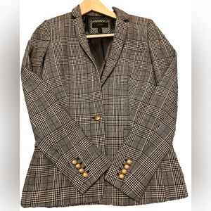 J. Crew Women's Gray Checkered Blazer
